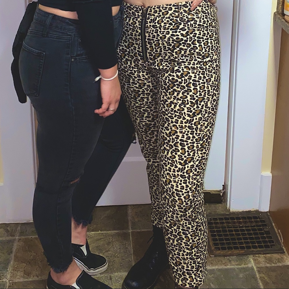 leopard print jeans